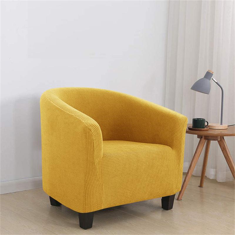 1PC Elastic Club Chair Slipcover Polar Fleece Armchair Cover Solid Color Single Tub Sofa Cover for Living Room Bar Home Hotel