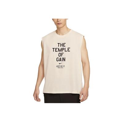 Logo Round Neck Sleeveless T-Shirt Men Tops Light-Ivory HJ3688-110