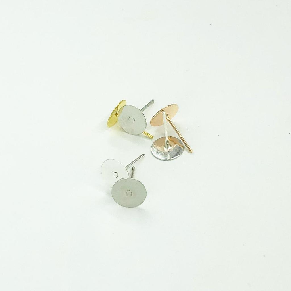 DIY Round Base Flat Piece Earring Posts - Dangle Accessories In Stock