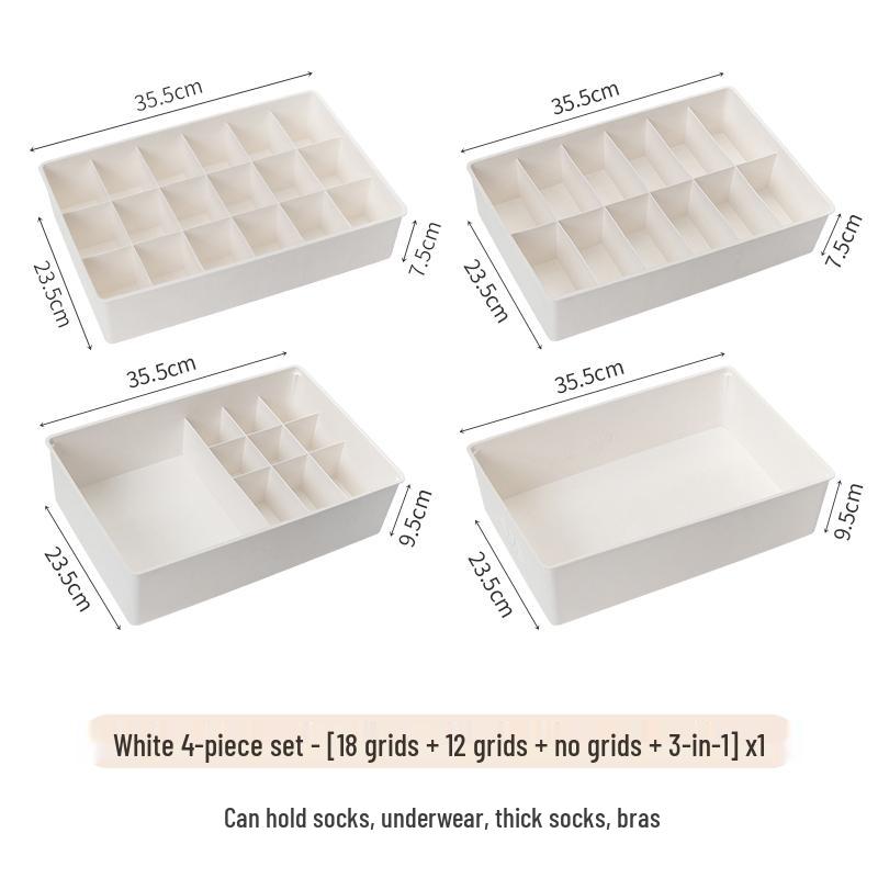 Large Capacity Drawer Organizer Box for Underwear, Socks, Bras, and Pants
