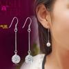 Temperament Prinzessin Ball Ohrringe Modische Lange Kristall Zirkon Ball Ohrringe