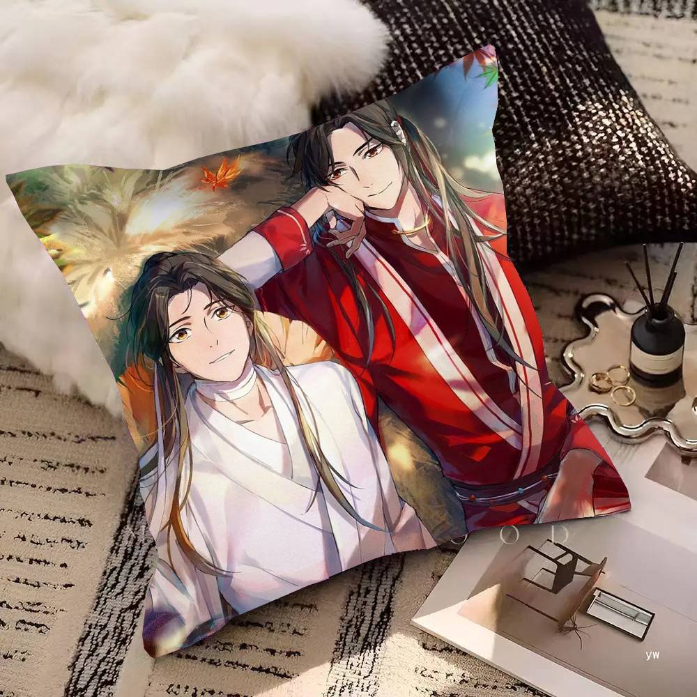 Heavenly Officials Blessing Animation Pillow Case Fashion Square Pillowcase Bedroom Sofa Room Ins Decoration Leisure