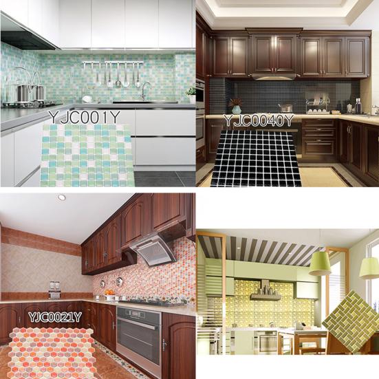 3D Mosaic Self Adhesive Wall Floor Tile Sticker Decal Kitchen Bathroom DIY Decor