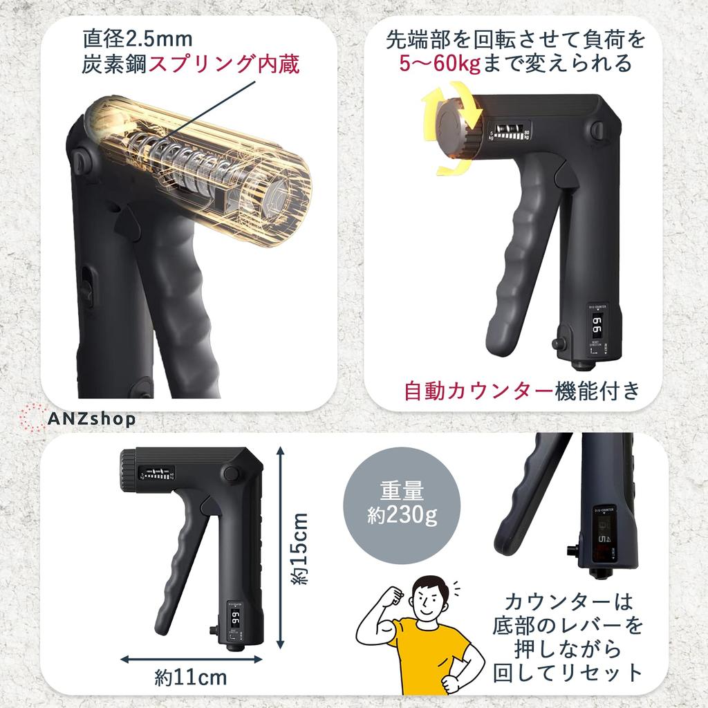 ANZshop Latest Model Hand Grip, Variable Load Type, 5-60kg Grip
