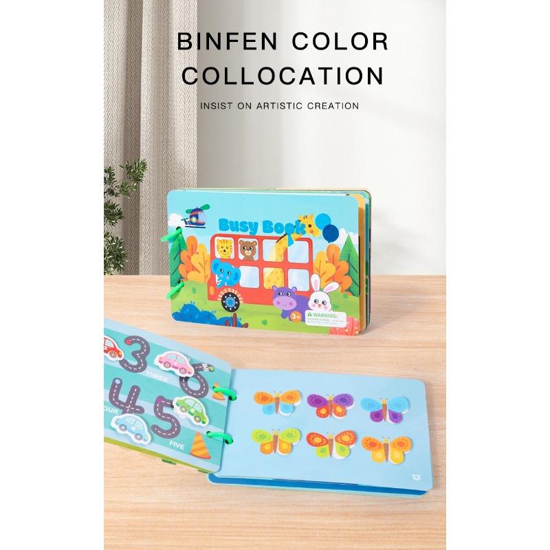 Montessori Repeatedly Sticker Busy Card Book Baby Paste Readings Numbers Matching Puzzle Game Educational Toys For Kids Gifts