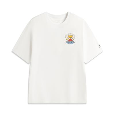 Seria Lifestyle Sportowy Li Ning Amerykański Casual Prosty Wygodny Wszechstronny Luźny Jedwab Lodowy Chłodny Szybkoschnący Letni T-Shirt z Krótkim Rękawem AHSV363-2