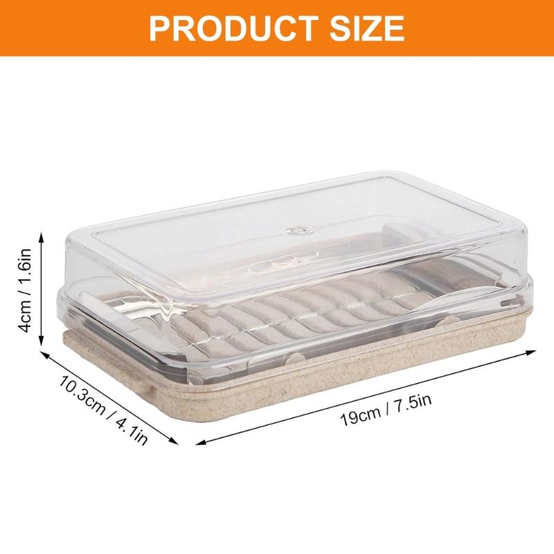 Clear Lid Butter Slicer Container Stainless Steel Cutting Tool Transparent Cover Refrigerator Storage Box for Cheese