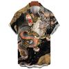 Camicie da uomo con stampa 3D di animali Tigre Drago a maniche corte Camicie Hawaiane Camicetta Nuovi Arrivi Casual Button Up Camicia Aloha Top da uomo