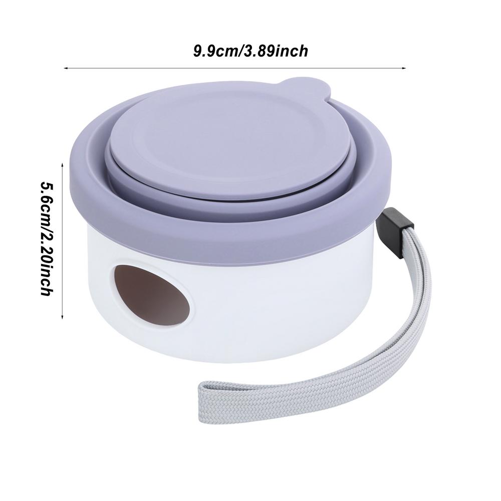 

Dog Travel Folding Bowl Silicone Pet Treat Dishes With Poop Bag Holder Portable Pet Food Storage Water Bowl For Camping Hiking фіолетовий