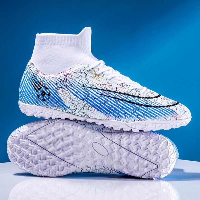 Football shoes, men's high-top AG long nails TF broken nails, sports competition training shoes, artificial grass, football shoes, men's socks