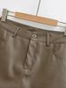 2025 High-Waist Anti-Exposure PU A-Line Skirt with Underpants - Sexy Autumn/Winter Hip-Hugging Skirt