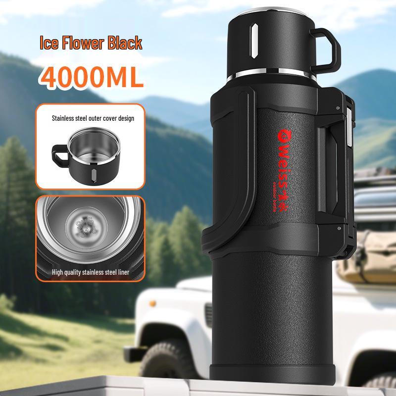 Large Capacity 304 Stainless Steel Insulated Travel Kettle with Tea Infuser for Outdoor and Construction Site Use