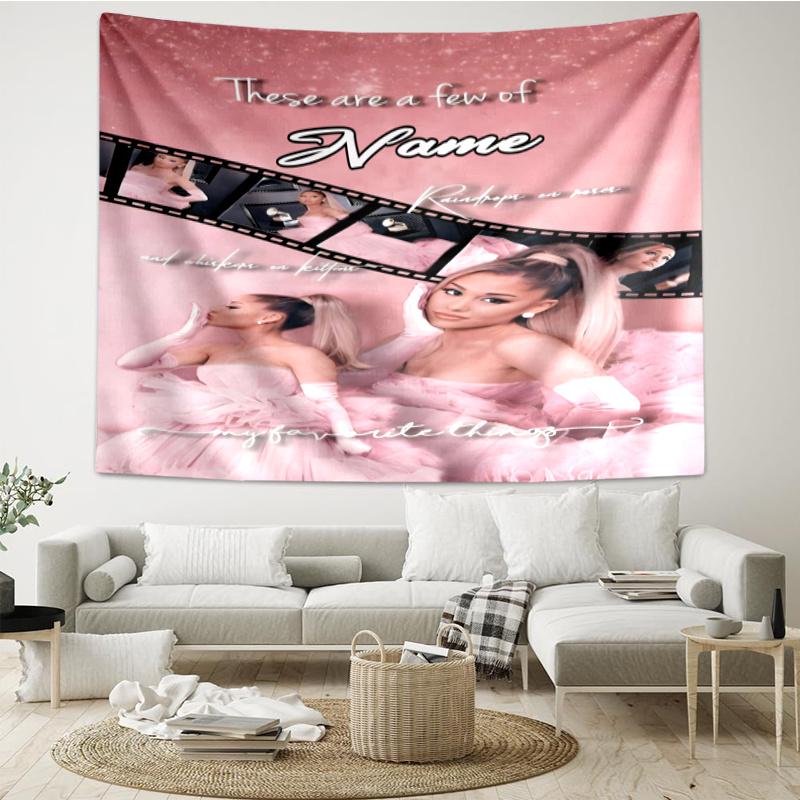 1PC Custom Name Tapestry Artistic Ariana Tapestry Accessories for Bedroom,Livingroom, dormitory Room Wall Decor, Fan Birthday Gifts