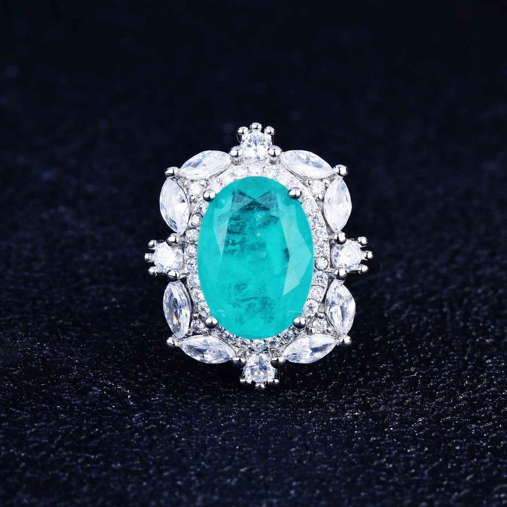 High-End Design Luxury Paraiba Pendant, Exaggerated Large Diamond High Carbon Diamond Necklace For Women
