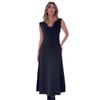 2024 European & American Women's Solid V-Neck Sleeveless Long Dress - Simple & Comfortable