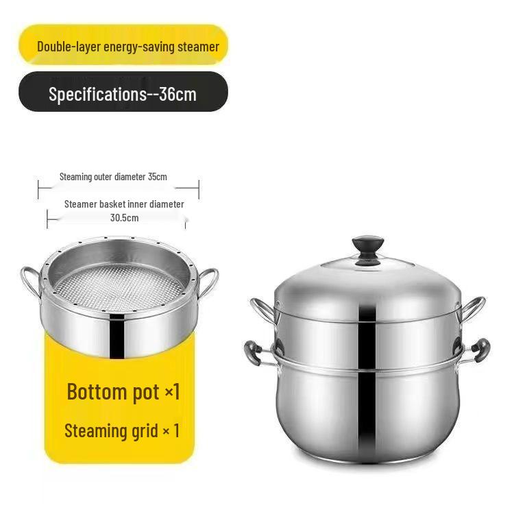 Old-Fashioned Stainless Steel Multi-Layer Steamer Pot with Composite Bottom