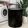 A Mysterious Dreamy Dark Space Design with Scattered Golden Foil Stars A Decorative Storage Basket Suitable for Clothes Toys