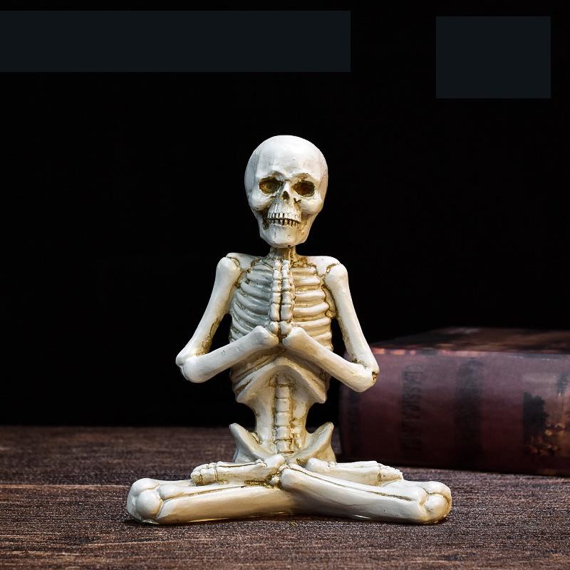 

Йога Череп Фигурка Украшение Хэллоуин Украшение Памятный Подарок Праздничная Атмосфера Украшения из Смолы Ремесла Аксессуары Для Дома