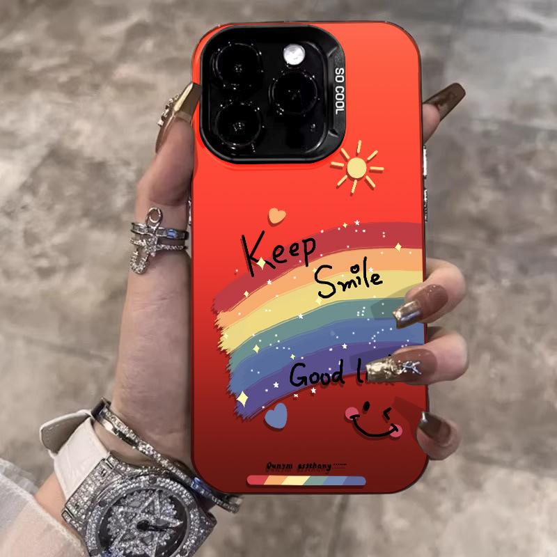 Applicable to Apple 11 mobile phone case iphone11plus new 11promax cute 11 fresh rainbow smile