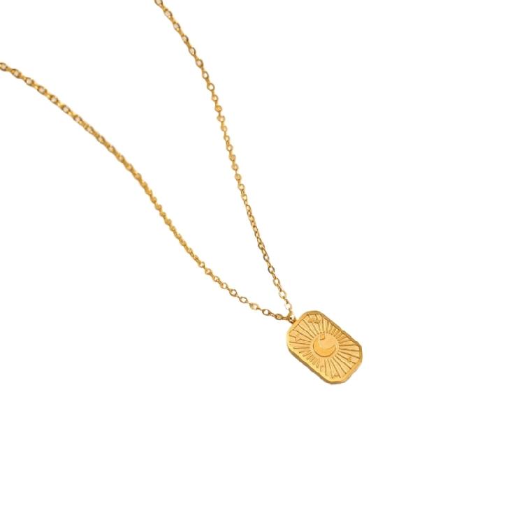 Women's Waterproof Star Pendant Necklace with Pearls Chain 18K Gold Plated Stainless Steel Materials Stylish Outfiuts