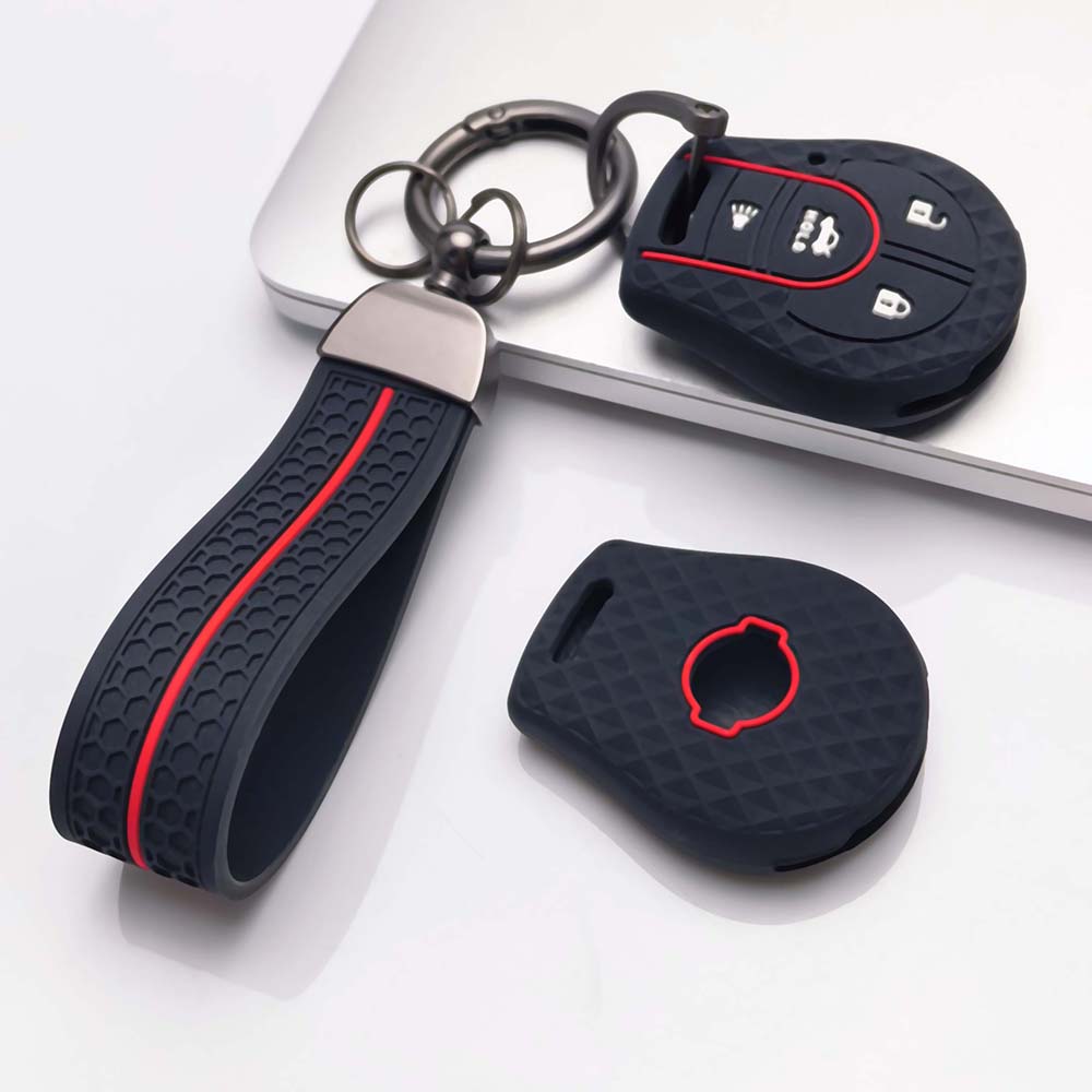 Key Cover for Nissan sentra leaf b17 pathfinder r52 ze2 versa note with Keychain Anti-Scratch Guard Shockproof Protection Soft Grip Texture