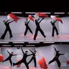 Gradient Farve Mavedans Vifte Flerfarvet Firkantet Dans Lang Imitationsvifte Danse Tilbehør