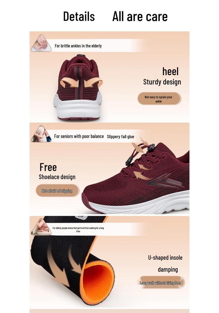Elderly Comfort Shoes: Non-Slip, Lightweight, Soft Sole for Women & Men in Spring/Autumn Styles