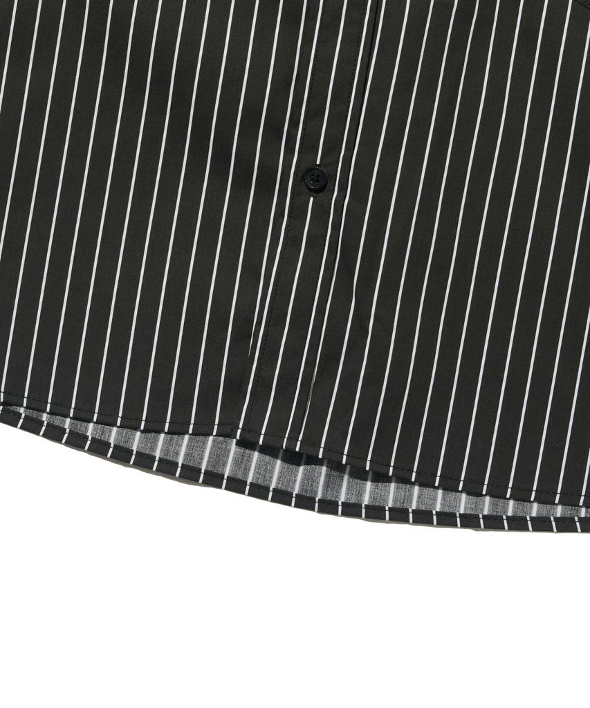 OTHERFITS Deep Line Stripe Crop Shirt (Black)