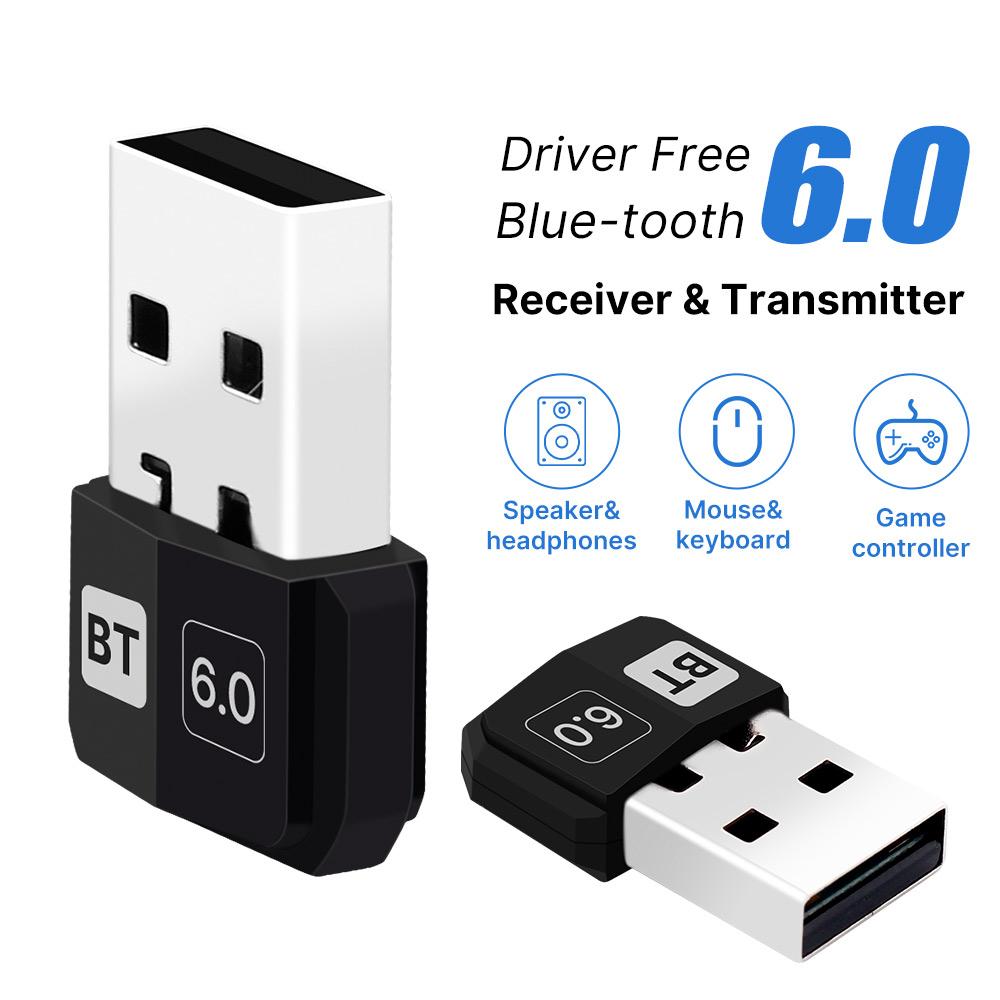 

Bluetooth 6.0 USB Adapter - Driver-Free USB Bluetooth Dongle, Plug & Play for Desktop PC/Laptop, Compatible with Speakers/Headphones, Windows 10/11