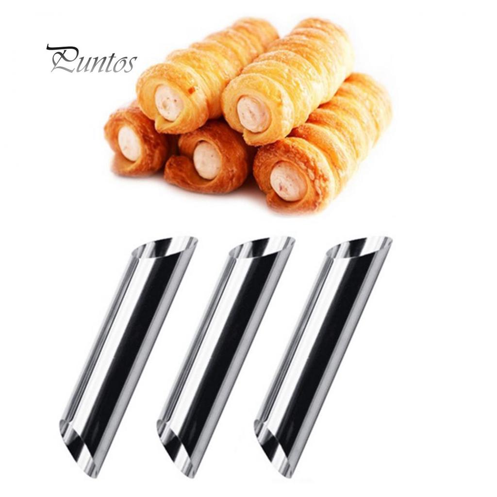 Produits propres 3 pièces en acier inoxydable Cannoli forme Tube corne moule antiadhésif crème bricolage outil de cuisson