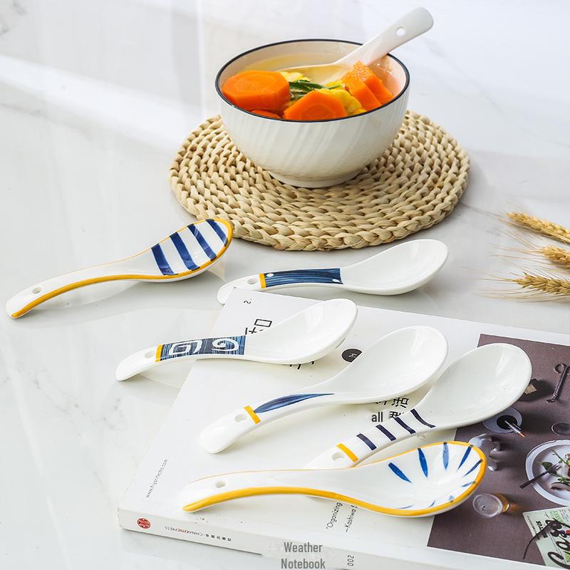 Japanese Ceramic Porridge Spoon - Creative Daily Use Tableware