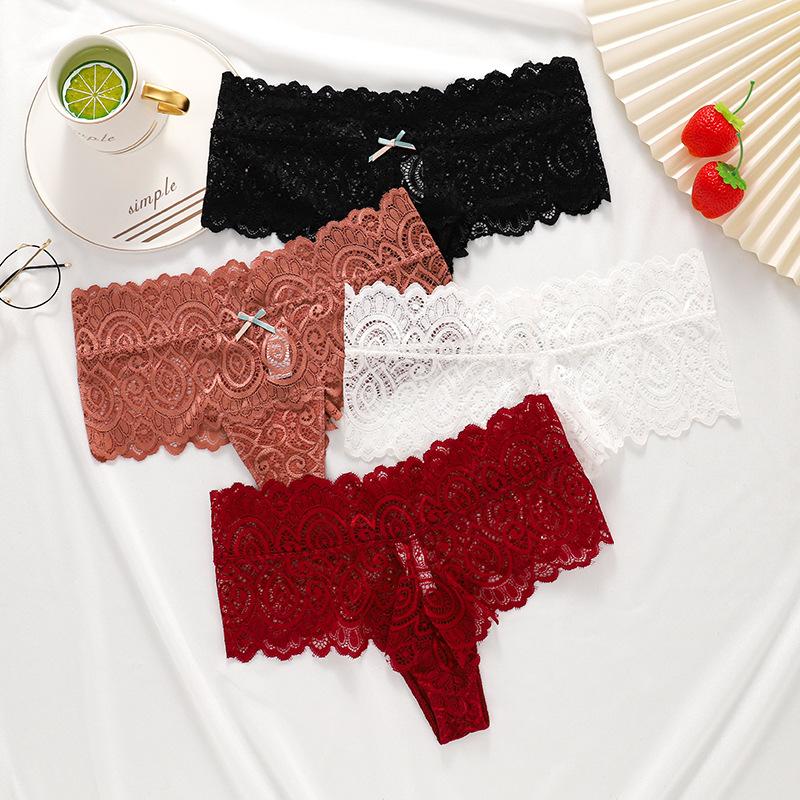 Sexy tanga do poloviny pasu Dámské spodní prádlo Vysoce kvalitní krajkové kalhotky Dámské Prodyšné spodní prádlo s tričkem Bikiny G String Kalhotky Intimní