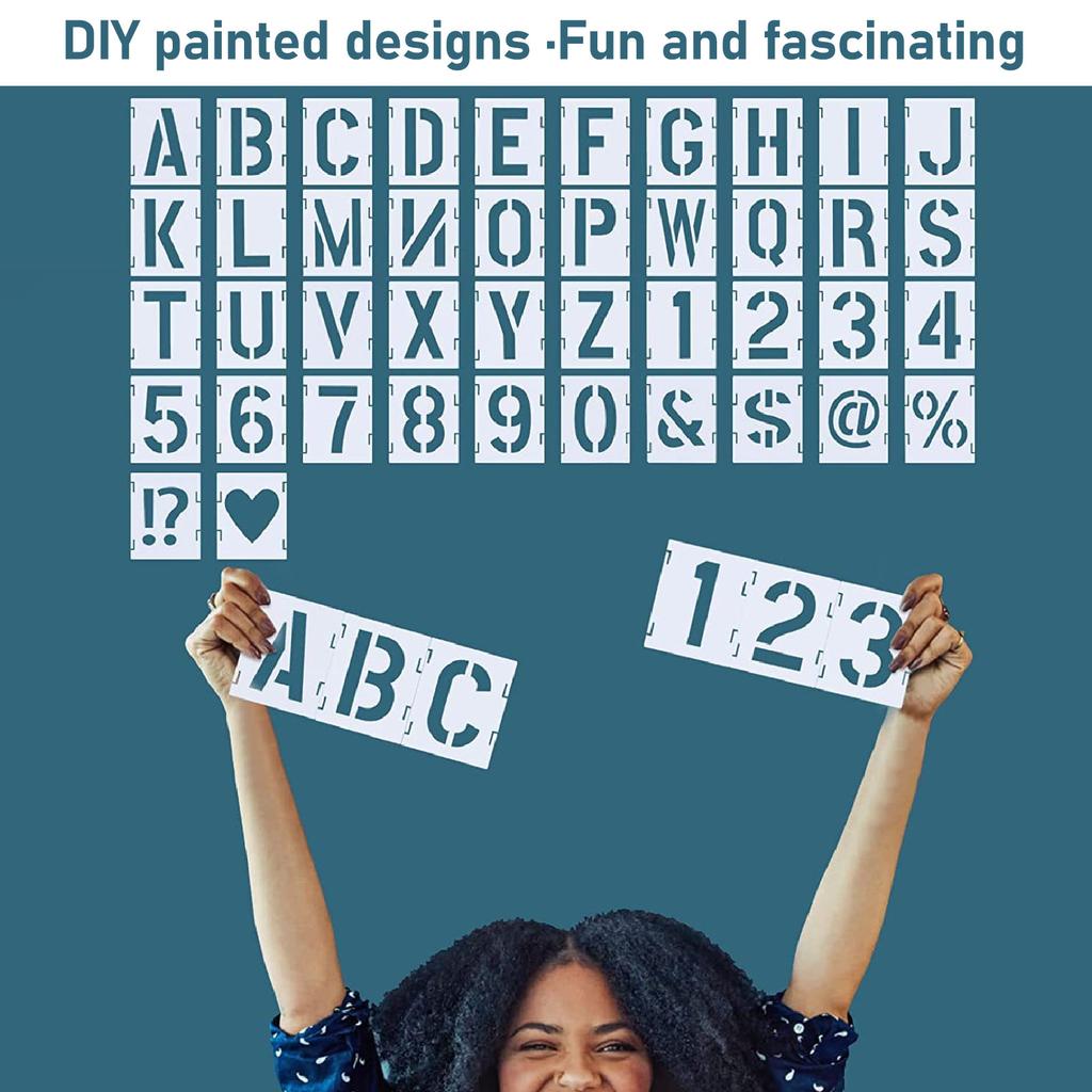 42pcs Spray Paint Stencil Colored Drawing Portable DIY Alphabet Template Stencil for Home