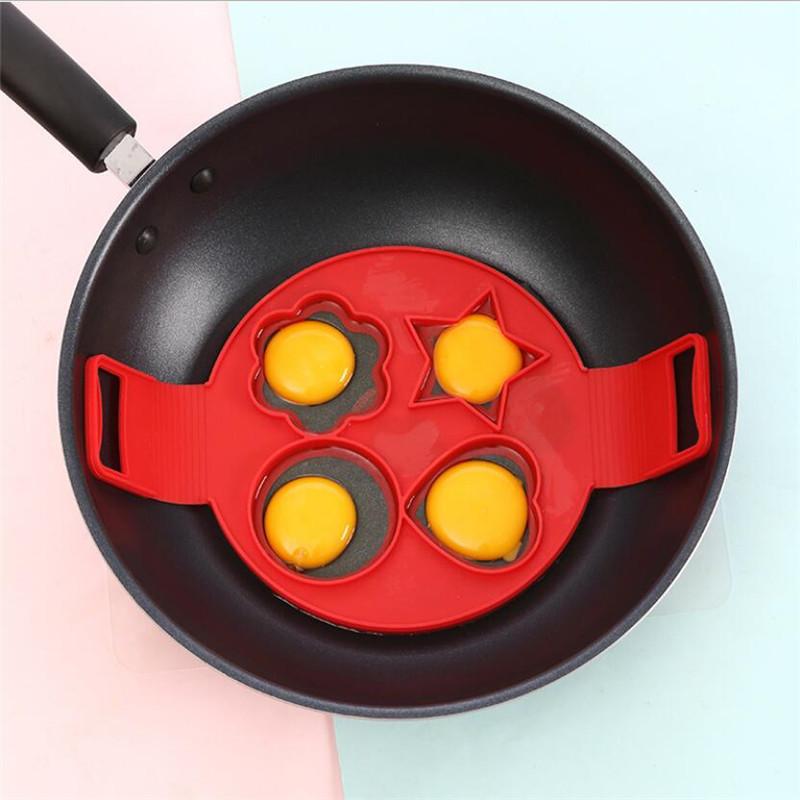 Molde para Panqueques y Huevos Antiadherente Herramienta de Cocina Redondo Corazón Molde para Panqueques Cocedor de Huevos Sartén para Voltear Huevos Accesorios de Cocina para Hornear