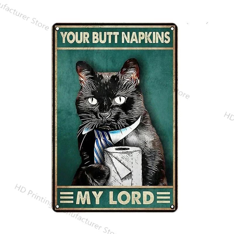 Cute Cat Wall Poster Pet Decor For Kitchen Vintage Tin Sign Metal Plates Home Decoration Modern Bar Accessory Restaurant Garden