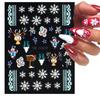 5D Embossed Christmas Nail Art Stickers New Year Red Santa Claus Tree Penguins Snowman Winter Sliders Girl Manicure Decals NK-1*