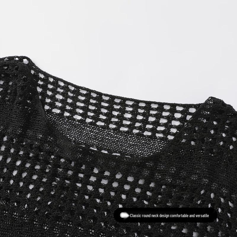 FivePlus Women's Hollow-out Knit Short Sleeve Top