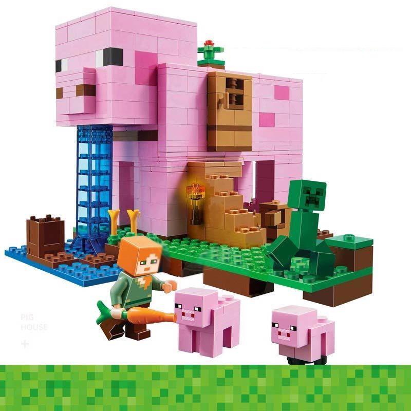 Compatible with Lego Small Particles: Piglet House Educational Toy for Parent-Child Interaction and World Building