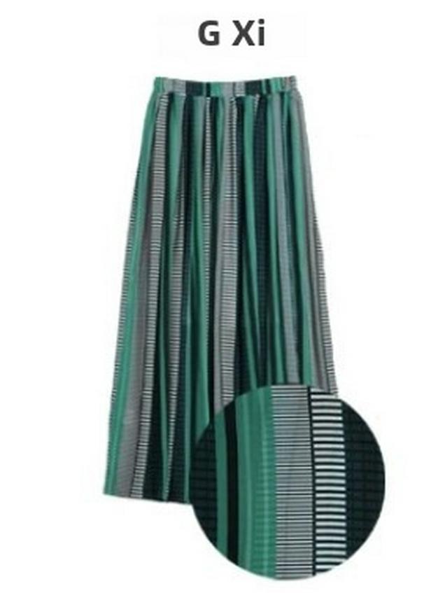 Summer 2023 Japanese Striped A-Line Long Skirt