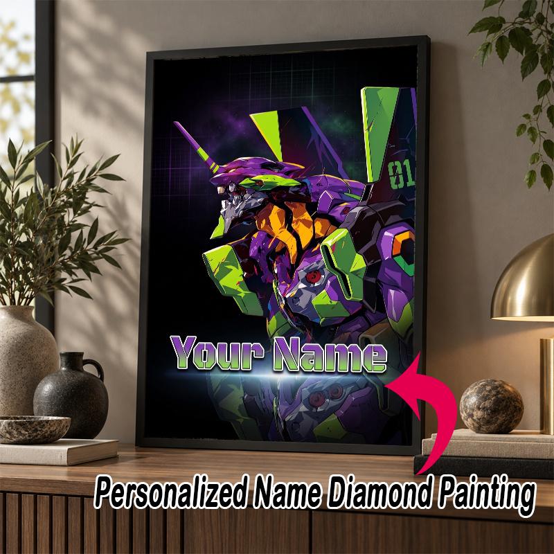 Custom Name Neon Genesis Evangelion 5D Diamond Painting Personalized Full Drill Diamond Art Kit Gift