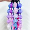 Fashion Braid Sweet Hair Ties Girl Gradient Cherry Blossom Powder Twist Long Braid Wig Hairbands Party Dating Hair Accessories
