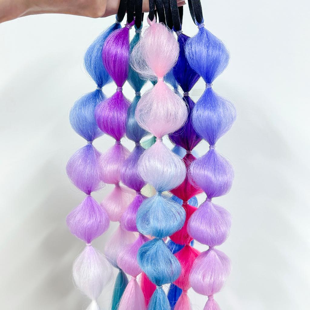 Fashion Braid Sweet Hair Ties Girl Gradient Cherry Blossom Powder Twist Long Braid Wig Hairbands Party Dating Hair Accessories