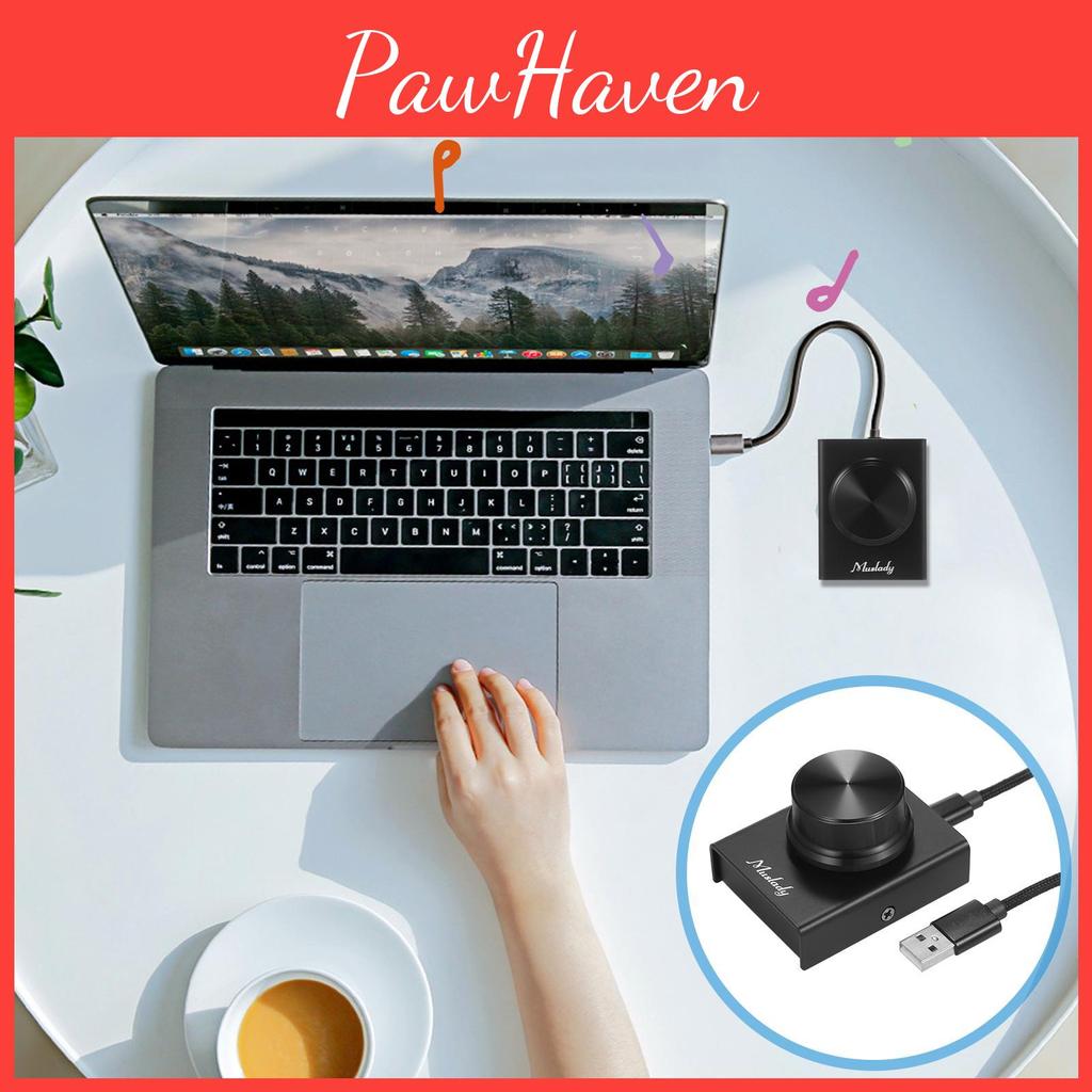 Muslady Lautstärkeregler USB Ein-Tasten-Stummschaltung Lautstärkeregler für Computer Laptop Plug and Play PC