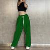 Hip Hop Leggings Sports Women's Spring Autumn Patchwork High Waisted Drawstring Pockets Solid Loose Casual Jazz Pants