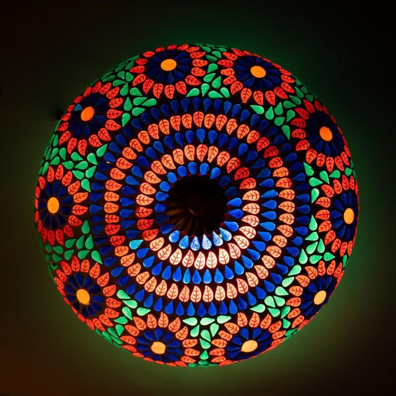 Mosaic Pattern Handrafted Colourful Glass Ceiling Light