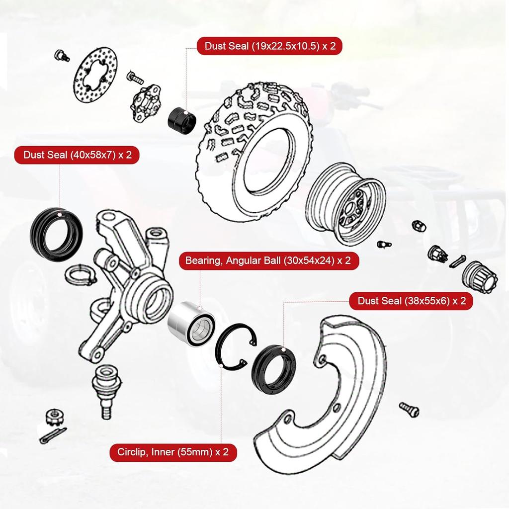 Těsnění nábojů kol Přední pro Honda Foreman 500 400 450 Rincon 650 680 Rubicon 500