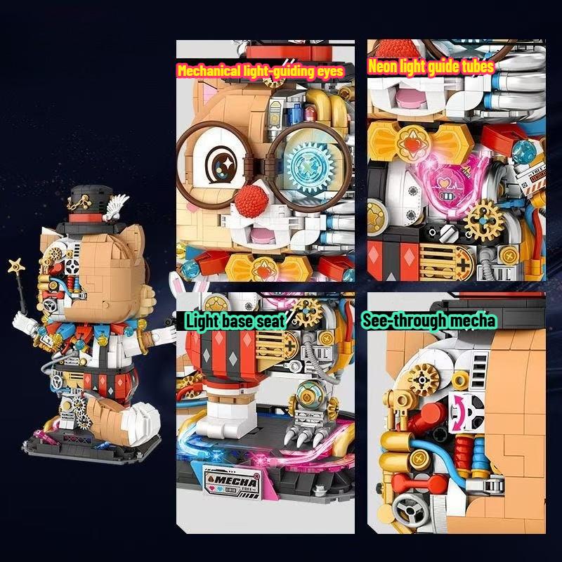 New Luminous Mechanical Squirrel Sorcerer Puzzle Model Assembled Children's Building Block Brick Toys For KIds Adult