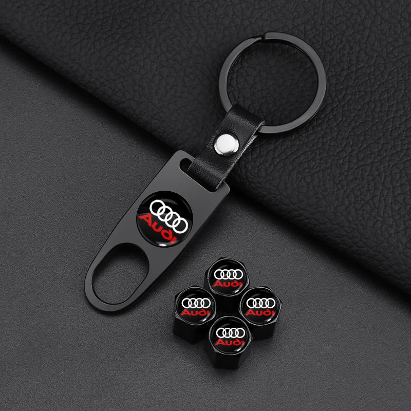 Leather Key Chain Car Keyring Pendant Keychain Car Accessories For Audi S4 S3 S5 S6 S7 S8 RS3 RS4 RS5 RS6 A6L A4L A3 A4 A7 A5 Q3 Q5L Q7 Q2L TT