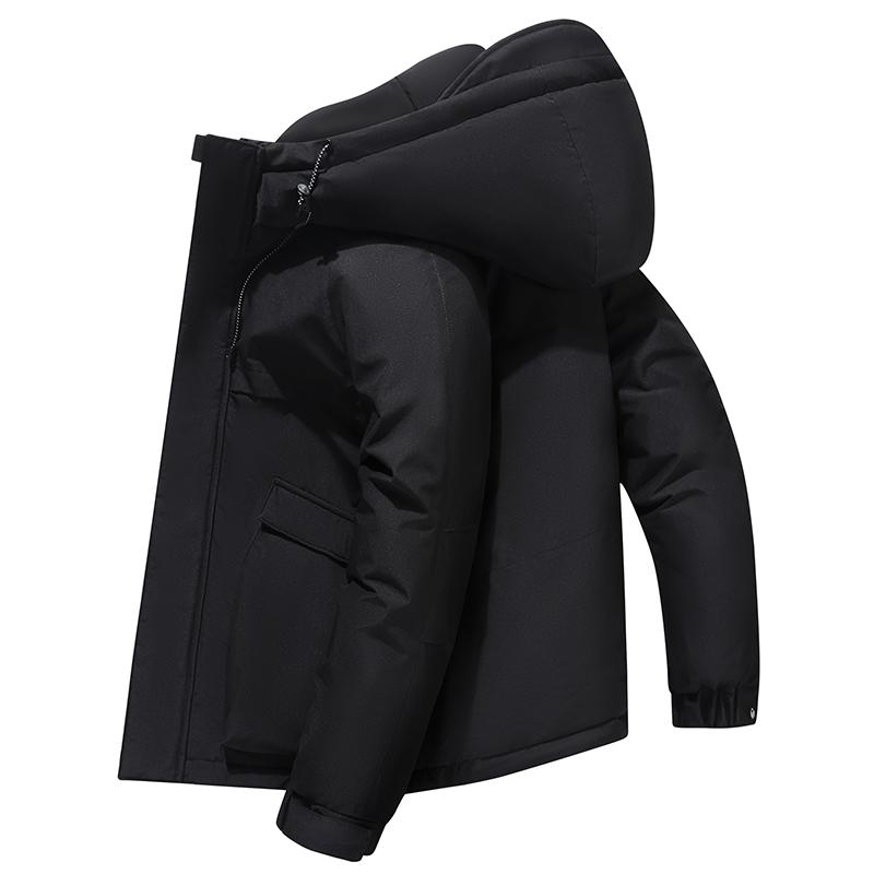 New Down Jacket Short Hooded for Men 90% White Duck Down Jacket Outdoor Windproof Hooded Jacket Brand Loose Fit Padded Coat