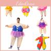 Inflatable Ballerina Clown Costume For Halloween Parties In Pink And Purple Colors